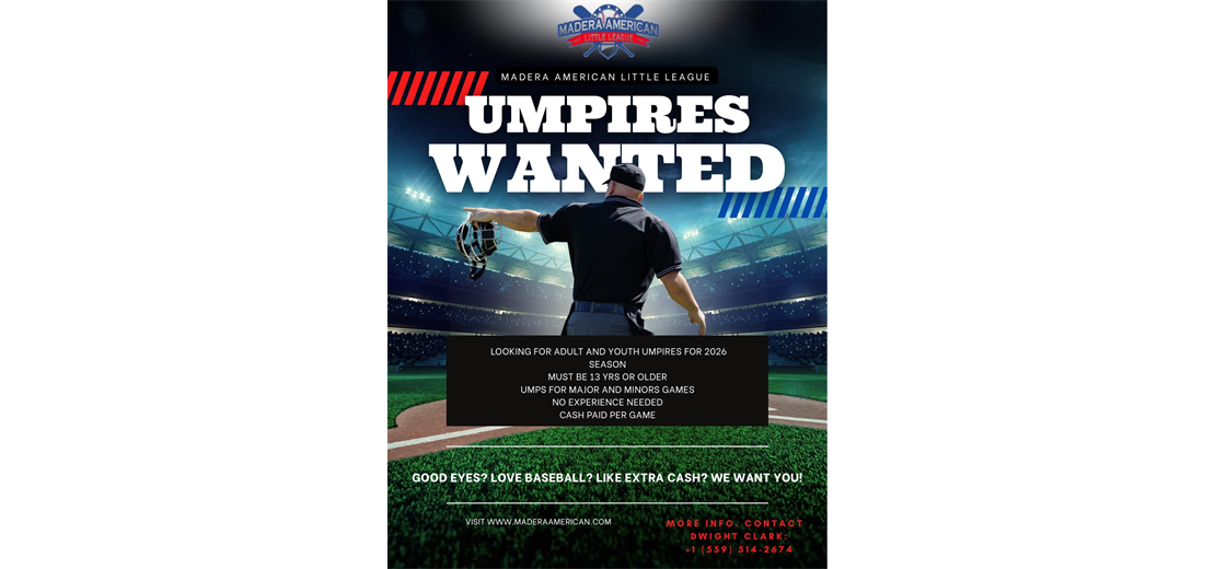 Umpires Needed for 2026 Season
